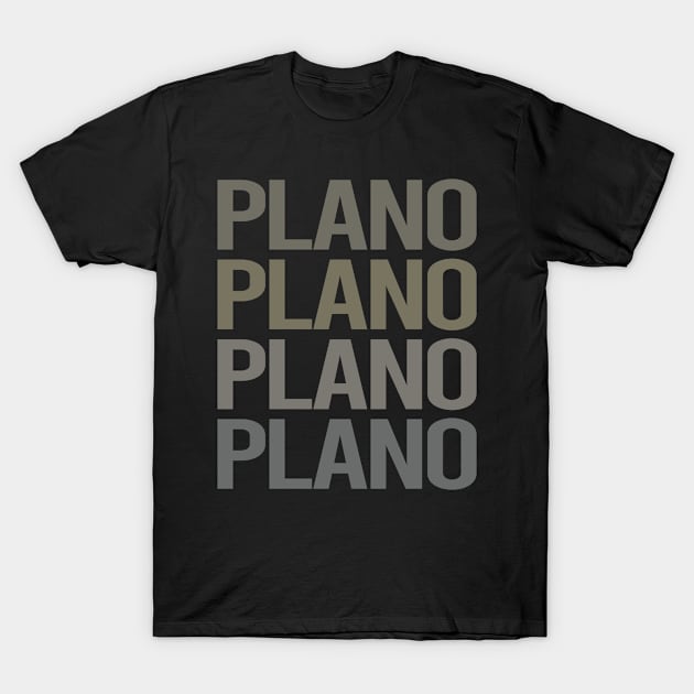 Gray Text Art Plano T-Shirt by flaskoverhand